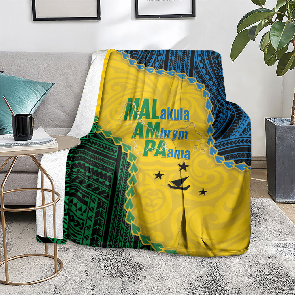 Malampa Province Vanuatu Blanket Map With Polynesian Pattern LT14 - Polynesian Pride