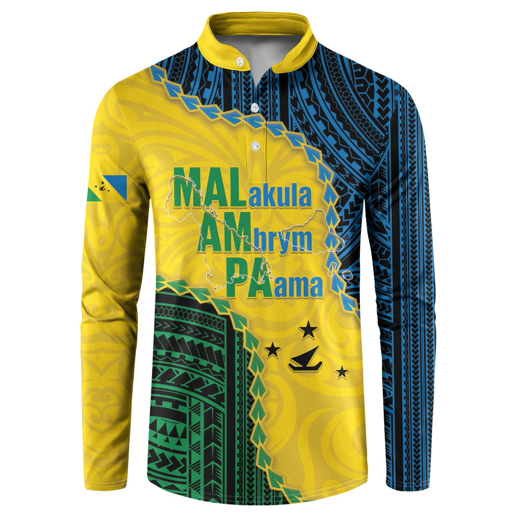 Personalised Malampa Province Vanuatu Button Sweatshirt Map With Polynesian Pattern LT14 Multicolor - Polynesian Pride