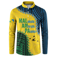 Personalised Malampa Province Vanuatu Button Sweatshirt Map With Polynesian Pattern LT14 Multicolor - Polynesian Pride