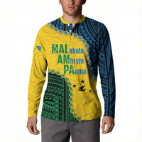 Personalised Malampa Province Vanuatu Button Sweatshirt Map With Polynesian Pattern LT14 - Polynesian Pride