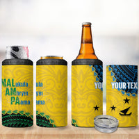 Personalised Malampa Province Vanuatu 4 in 1 Can Cooler Tumbler Map With Polynesian Pattern LT14 - Polynesian Pride