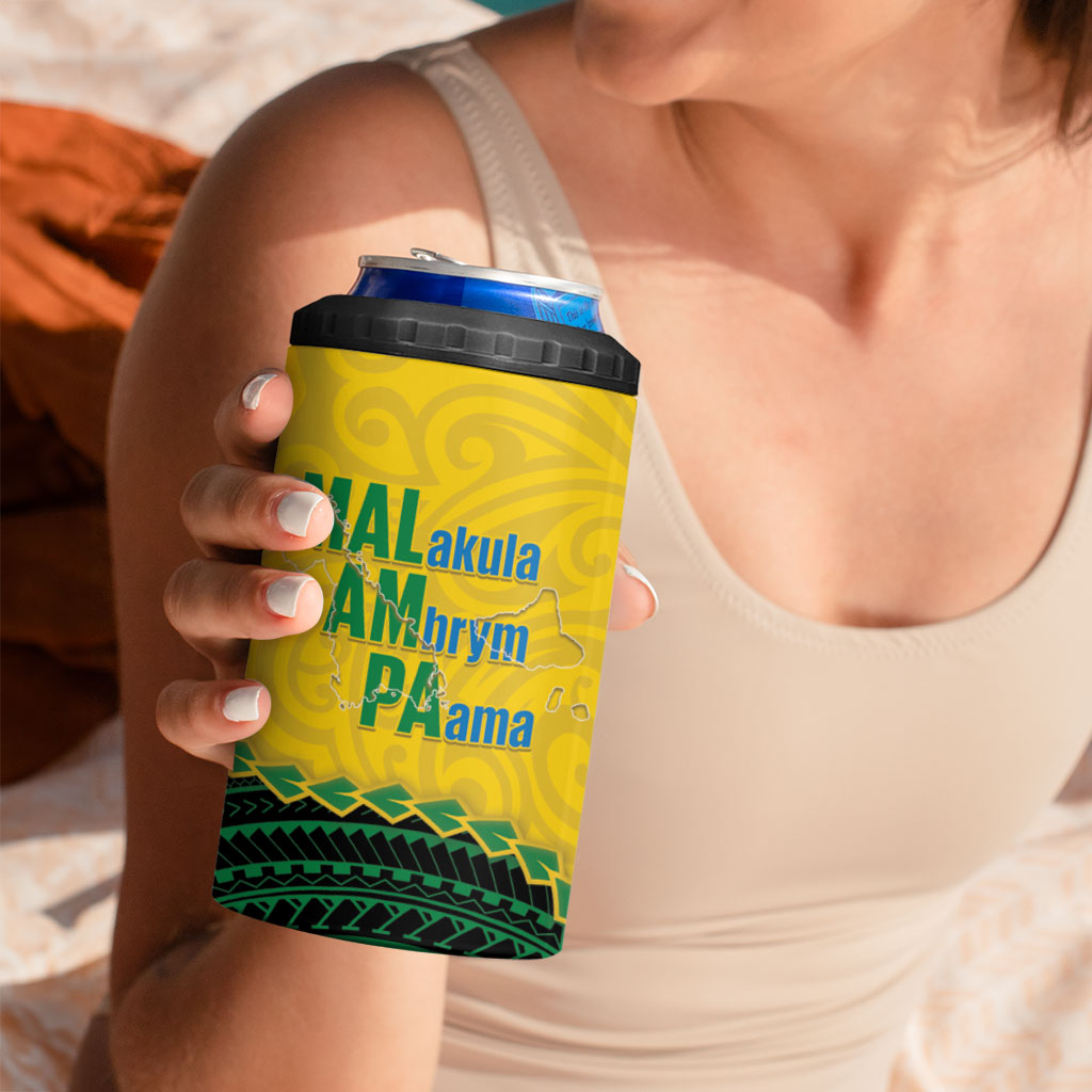 Personalised Malampa Province Vanuatu 4 in 1 Can Cooler Tumbler Map With Polynesian Pattern LT14 - Polynesian Pride
