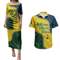 Personalised Malampa Province Vanuatu Couples Matching Puletasi and Hawaiian Shirt Map With Polynesian Pattern LT14 Multicolor - Polynesian Pride