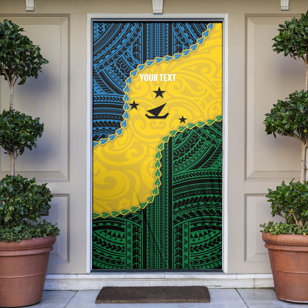 Personalised Malampa Province Vanuatu Door Cover Map With Polynesian Pattern LT14 Multicolor - Polynesian Pride