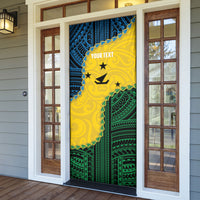 Personalised Malampa Province Vanuatu Door Cover Map With Polynesian Pattern LT14 - Polynesian Pride