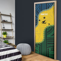 Personalised Malampa Province Vanuatu Door Cover Map With Polynesian Pattern LT14 - Polynesian Pride