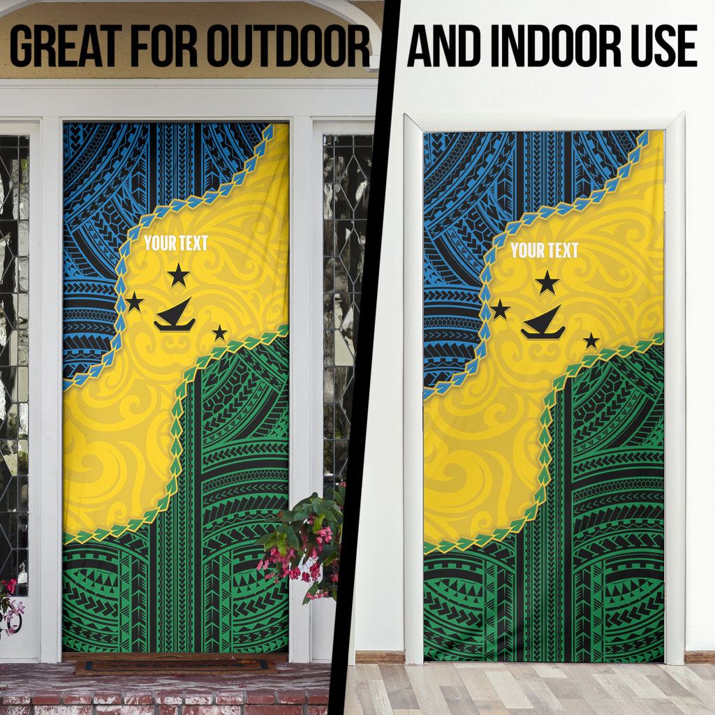 Personalised Malampa Province Vanuatu Door Cover Map With Polynesian Pattern LT14 - Polynesian Pride
