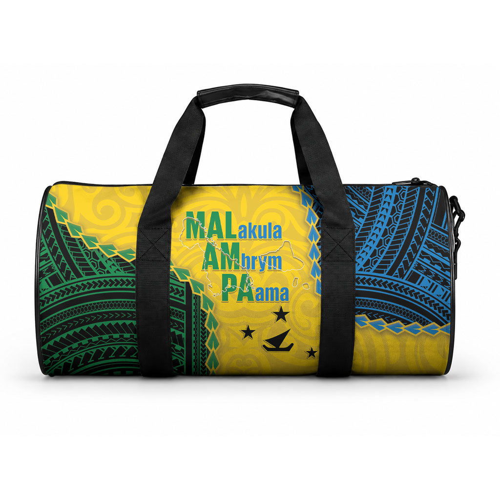 Malampa Province Vanuatu Duffle Bag Map With Polynesian Pattern