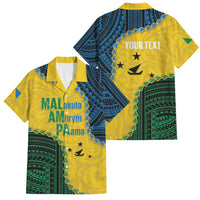 Personalised Malampa Province Vanuatu Family Matching Short Sleeve Bodycon Dress and Hawaiian Shirt Map With Polynesian Pattern LT14 Dad's Shirt - Short Sleeve Multicolor - Polynesian Pride