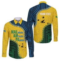 Personalised Malampa Province Vanuatu Family Matching Short Sleeve Bodycon Dress and Hawaiian Shirt Map With Polynesian Pattern LT14 Dad's Shirt - Long Sleeve Multicolor - Polynesian Pride