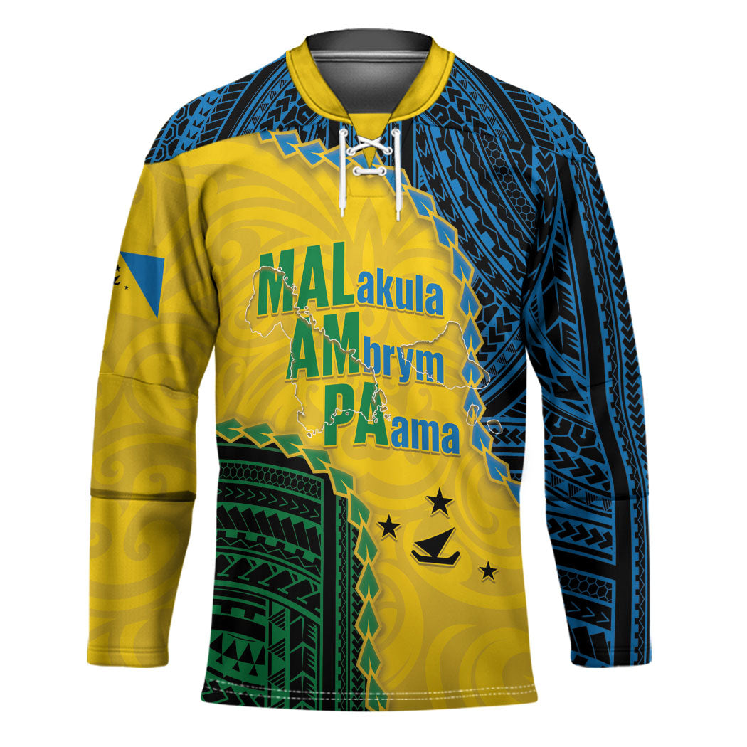 Personalised Malampa Province Vanuatu Hockey Jersey Map With Polynesian Pattern LT14 Unisex Multicolor - Polynesian Pride