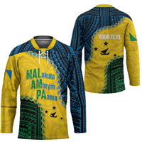 Personalised Malampa Province Vanuatu Hockey Jersey Map With Polynesian Pattern LT14 - Polynesian Pride