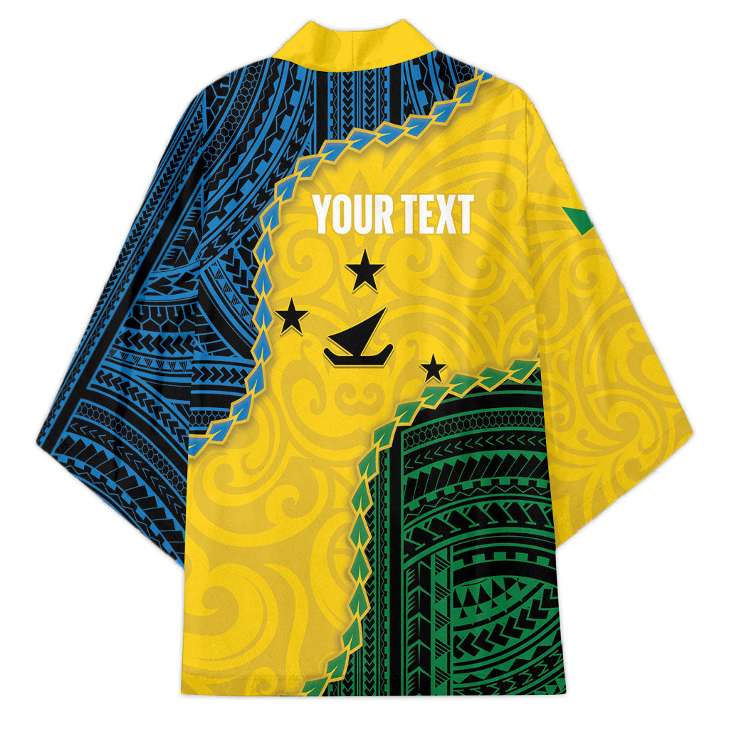 Personalised Malampa Province Vanuatu Kimono Map With Polynesian Pattern LT14 - Polynesian Pride