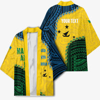 Personalised Malampa Province Vanuatu Kimono Map With Polynesian Pattern LT14 - Polynesian Pride