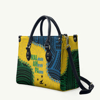 Malampa Province Vanuatu Leather Bag Map With Polynesian Pattern LT14 Multicolor - Polynesian Pride