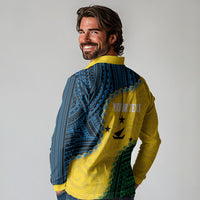 Personalised Malampa Province Vanuatu Long Sleeve Polo Shirt Map With Polynesian Pattern LT14 - Polynesian Pride
