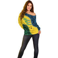 Personalised Malampa Province Vanuatu Off Shoulder Sweater Map With Polynesian Pattern LT14 - Polynesian Pride