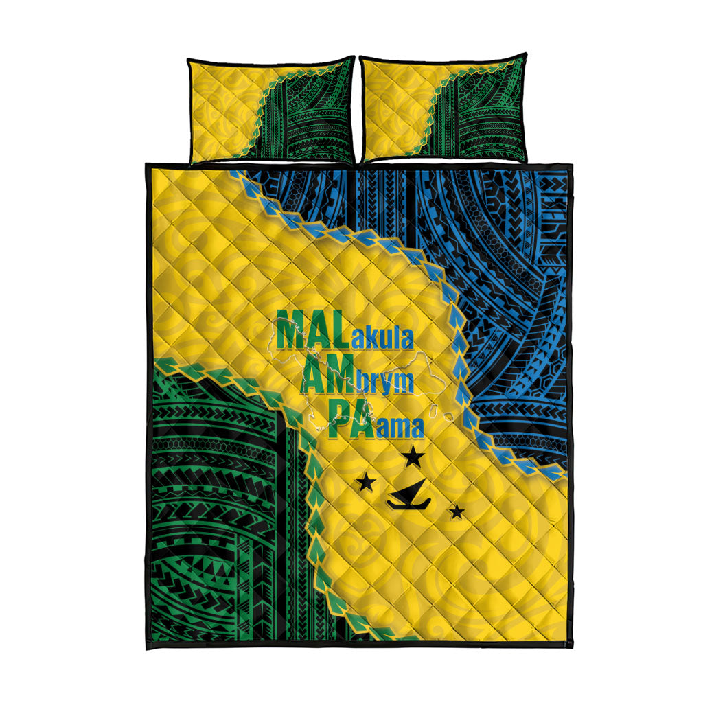 Malampa Province Vanuatu Quilt Bed Set Map With Polynesian Pattern LT14 - Polynesian Pride