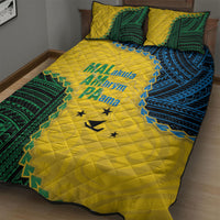 Malampa Province Vanuatu Quilt Bed Set Map With Polynesian Pattern LT14 - Polynesian Pride