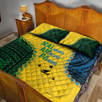 Malampa Province Vanuatu Quilt Bed Set Map With Polynesian Pattern LT14 - Polynesian Pride