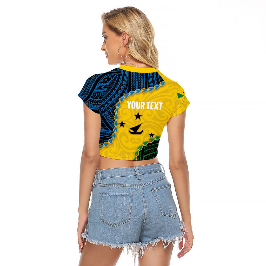 Personalised Malampa Province Vanuatu Raglan Cropped T Shirt Map With Polynesian Pattern LT14 - Polynesian Pride