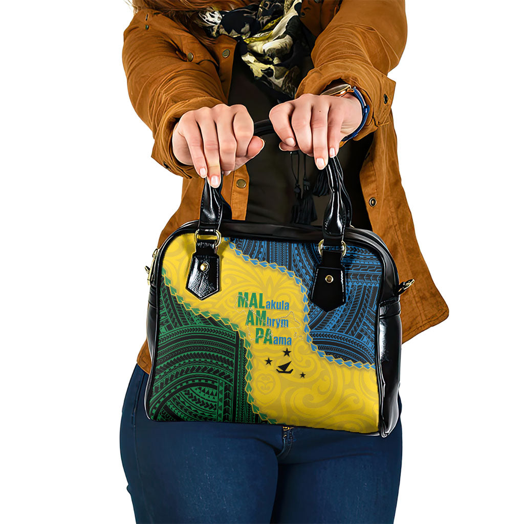 Malampa Province Vanuatu Shoulder Handbag Map With Polynesian Pattern LT14 One Size Multicolor - Polynesian Pride