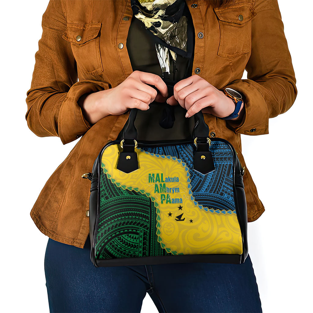 Malampa Province Vanuatu Shoulder Handbag Map With Polynesian Pattern LT14 - Polynesian Pride