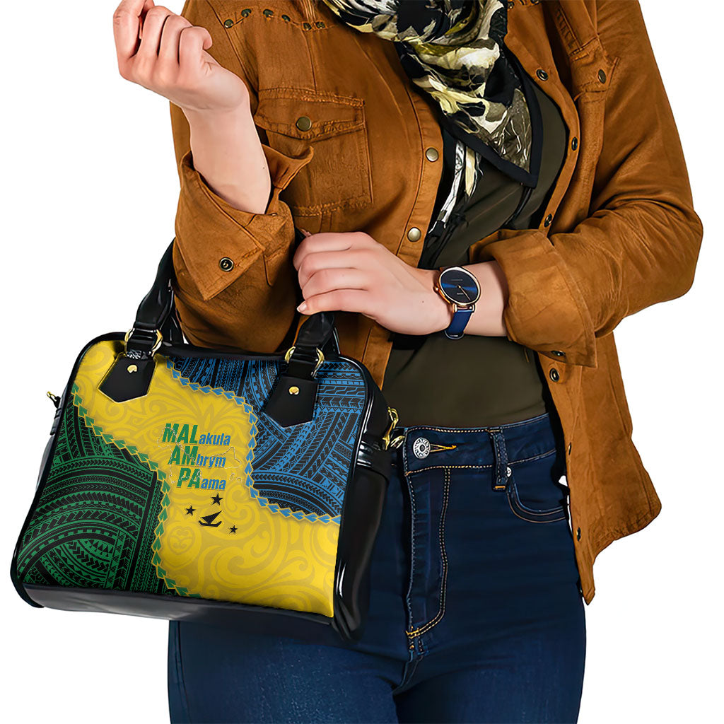 Malampa Province Vanuatu Shoulder Handbag Map With Polynesian Pattern LT14 - Polynesian Pride