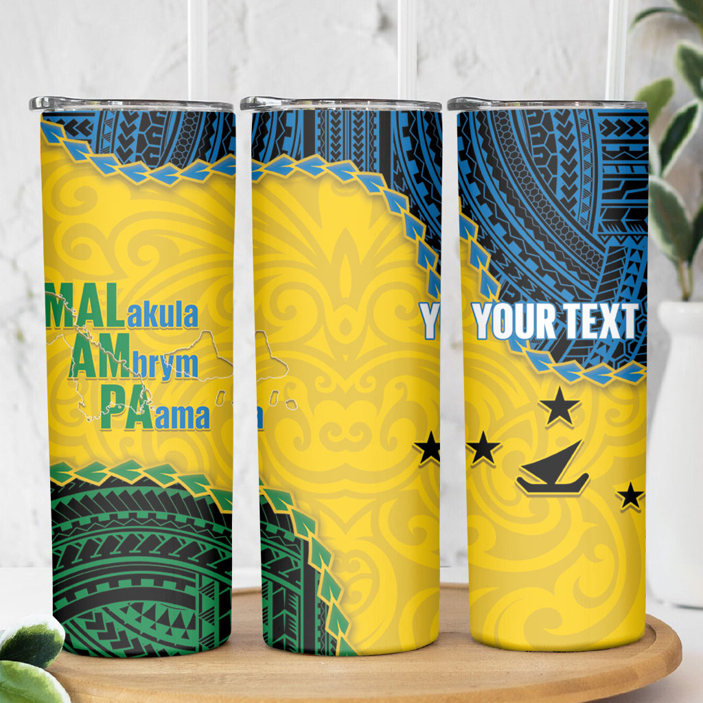 Personalised Malampa Province Vanuatu Skinny Tumbler Map With Polynesian Pattern LT14 - Polynesian Pride