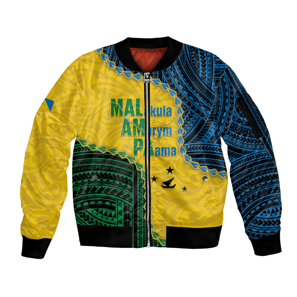 Personalised Malampa Province Vanuatu Sleeve Zip Bomber Jacket Map With Polynesian Pattern LT14 Unisex Multicolor - Polynesian Pride