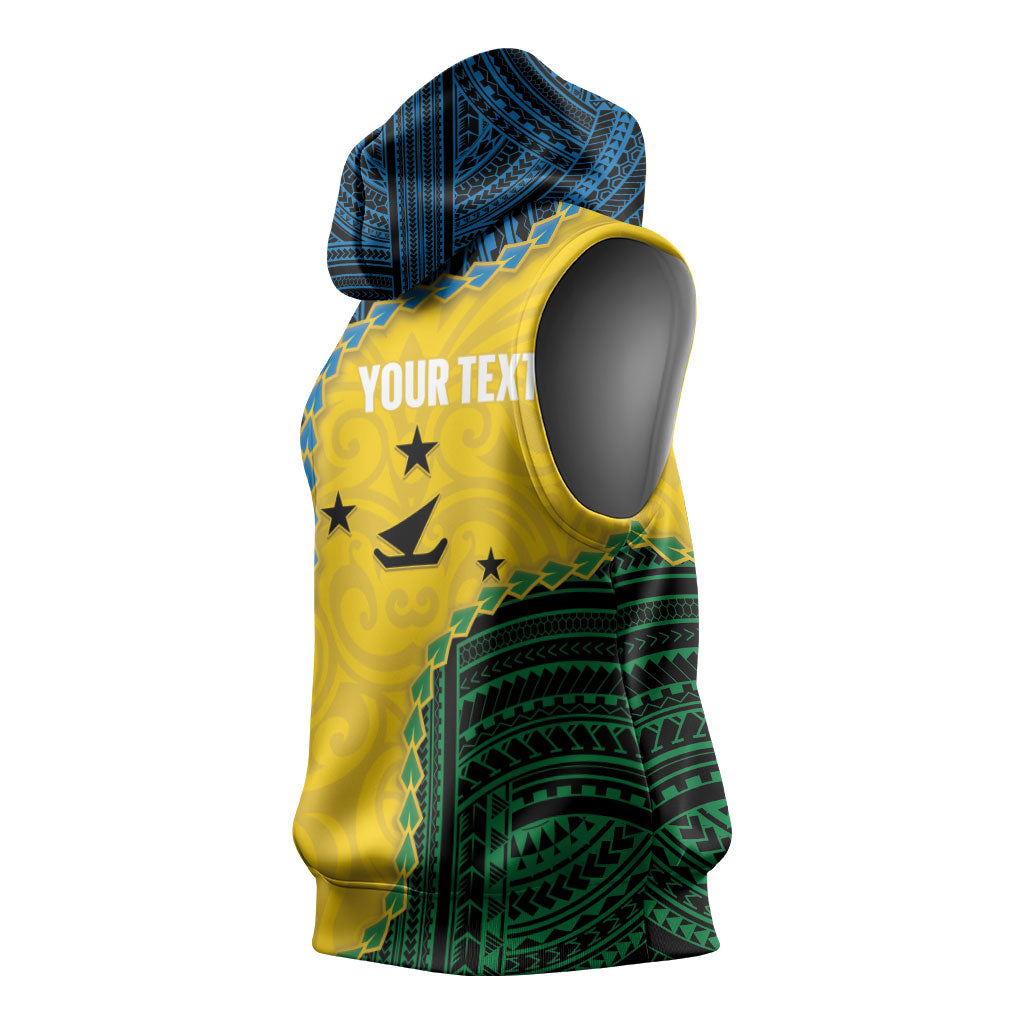 Personalised Malampa Province Vanuatu Sleeveless Hoodie Map With Polynesian Pattern LT14 - Polynesian Pride
