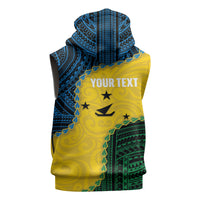 Personalised Malampa Province Vanuatu Sleeveless Zip Hoodie Map With Polynesian Pattern LT14 - Polynesian Pride