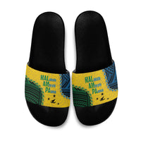 Malampa Province Vanuatu Slide Sandals Map With Polynesian Pattern LT14 Multicolor - Polynesian Pride