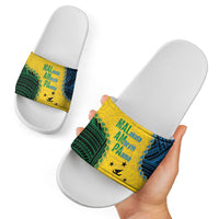 Malampa Province Vanuatu Slide Sandals Map With Polynesian Pattern LT14 - Polynesian Pride