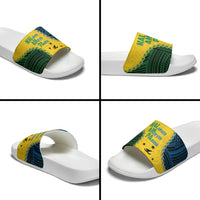 Malampa Province Vanuatu Slide Sandals Map With Polynesian Pattern LT14 - Polynesian Pride