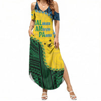 Personalised Malampa Province Vanuatu Summer Maxi Dress Map With Polynesian Pattern LT14 Women Multicolor - Polynesian Pride