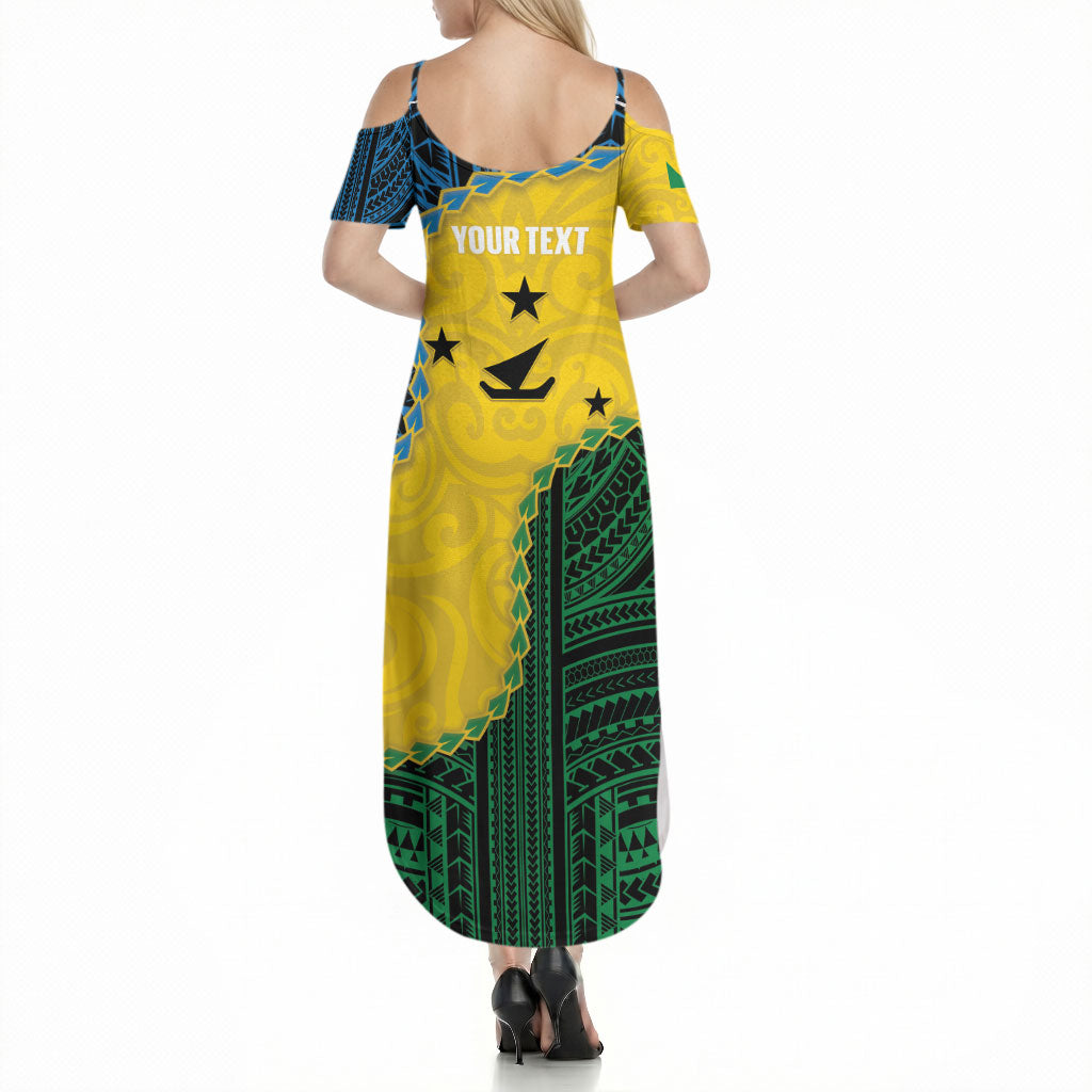 Personalised Malampa Province Vanuatu Summer Maxi Dress Map With Polynesian Pattern LT14 - Polynesian Pride