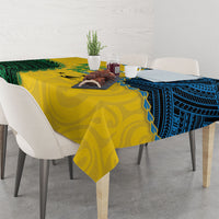 Malampa Province Vanuatu Tablecloth Map With Polynesian Pattern LT14 - Polynesian Pride