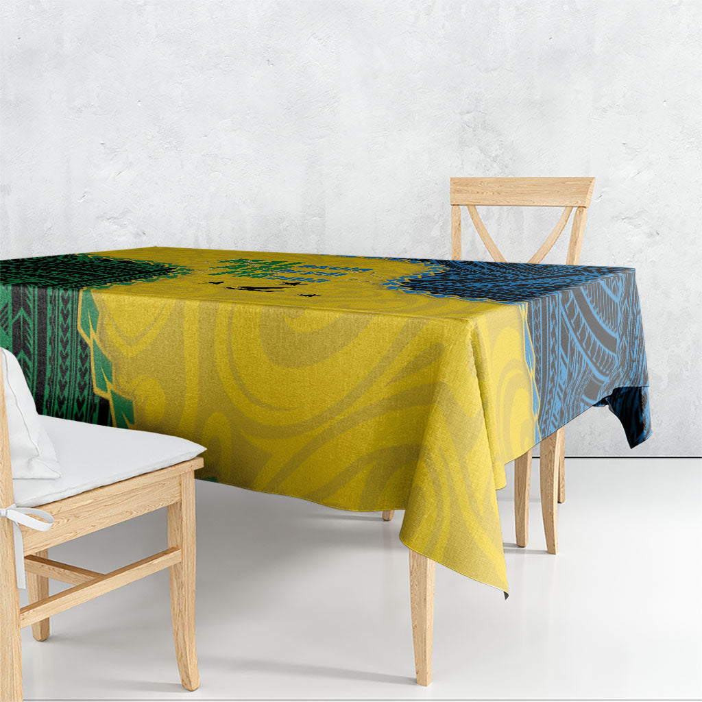 Malampa Province Vanuatu Tablecloth Map With Polynesian Pattern LT14 - Polynesian Pride