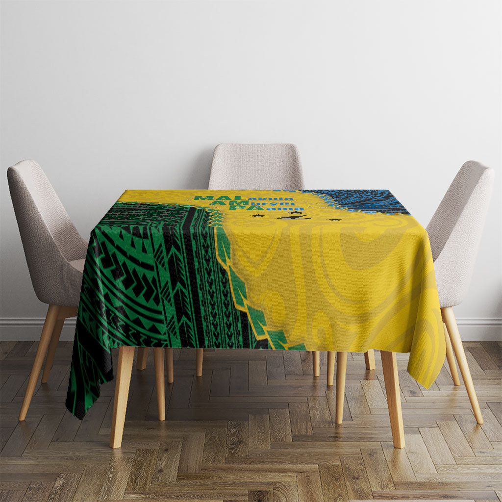 Malampa Province Vanuatu Tablecloth Map With Polynesian Pattern LT14 - Polynesian Pride