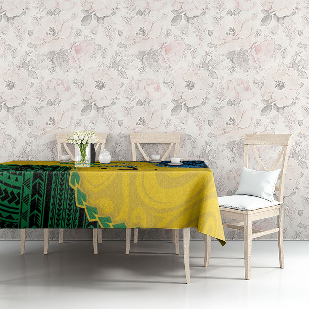 Malampa Province Vanuatu Tablecloth Map With Polynesian Pattern LT14 - Polynesian Pride
