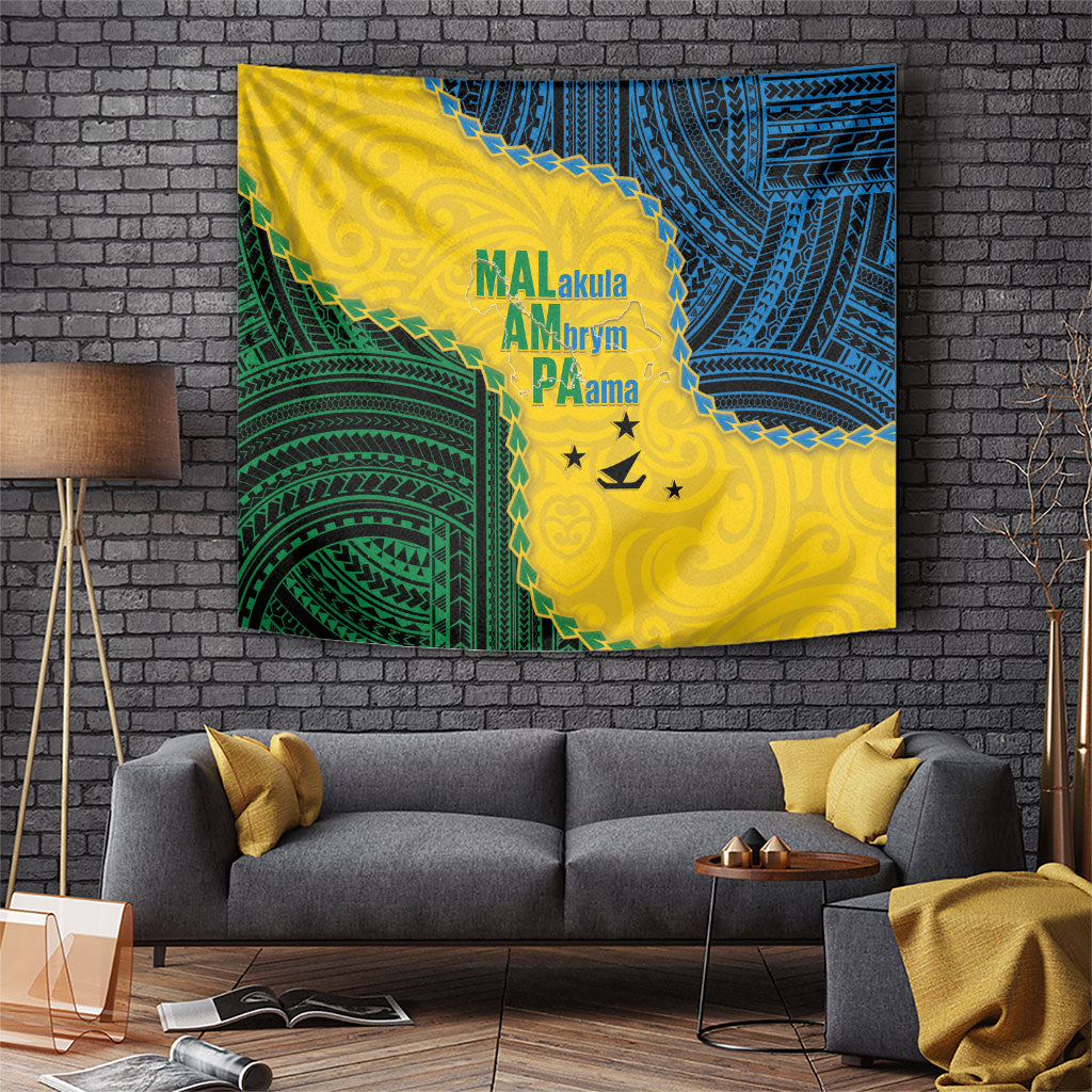 Malampa Province Vanuatu Tapestry Map With Polynesian Pattern LT14 Multicolor - Polynesian Pride