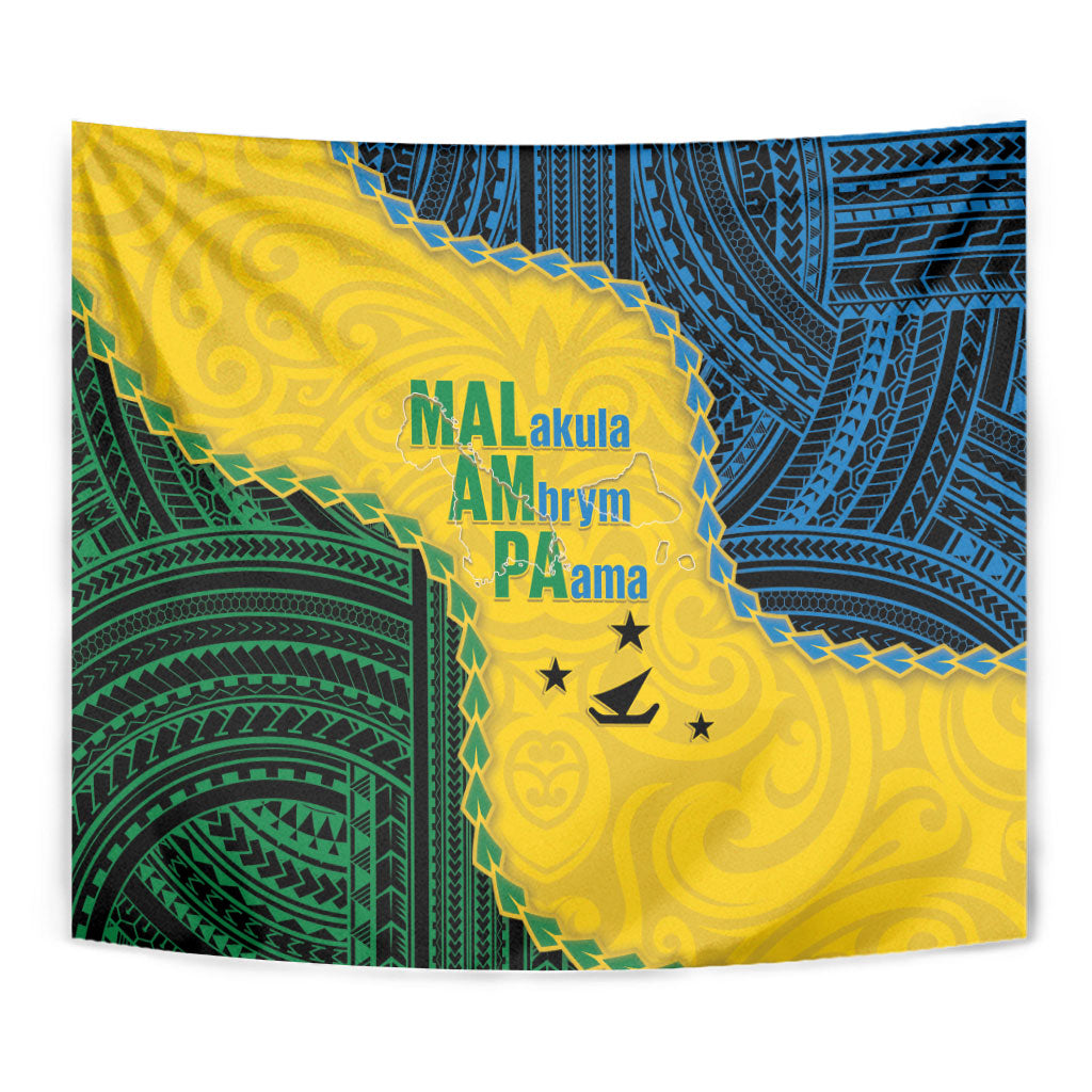 Malampa Province Vanuatu Tapestry Map With Polynesian Pattern LT14 - Polynesian Pride