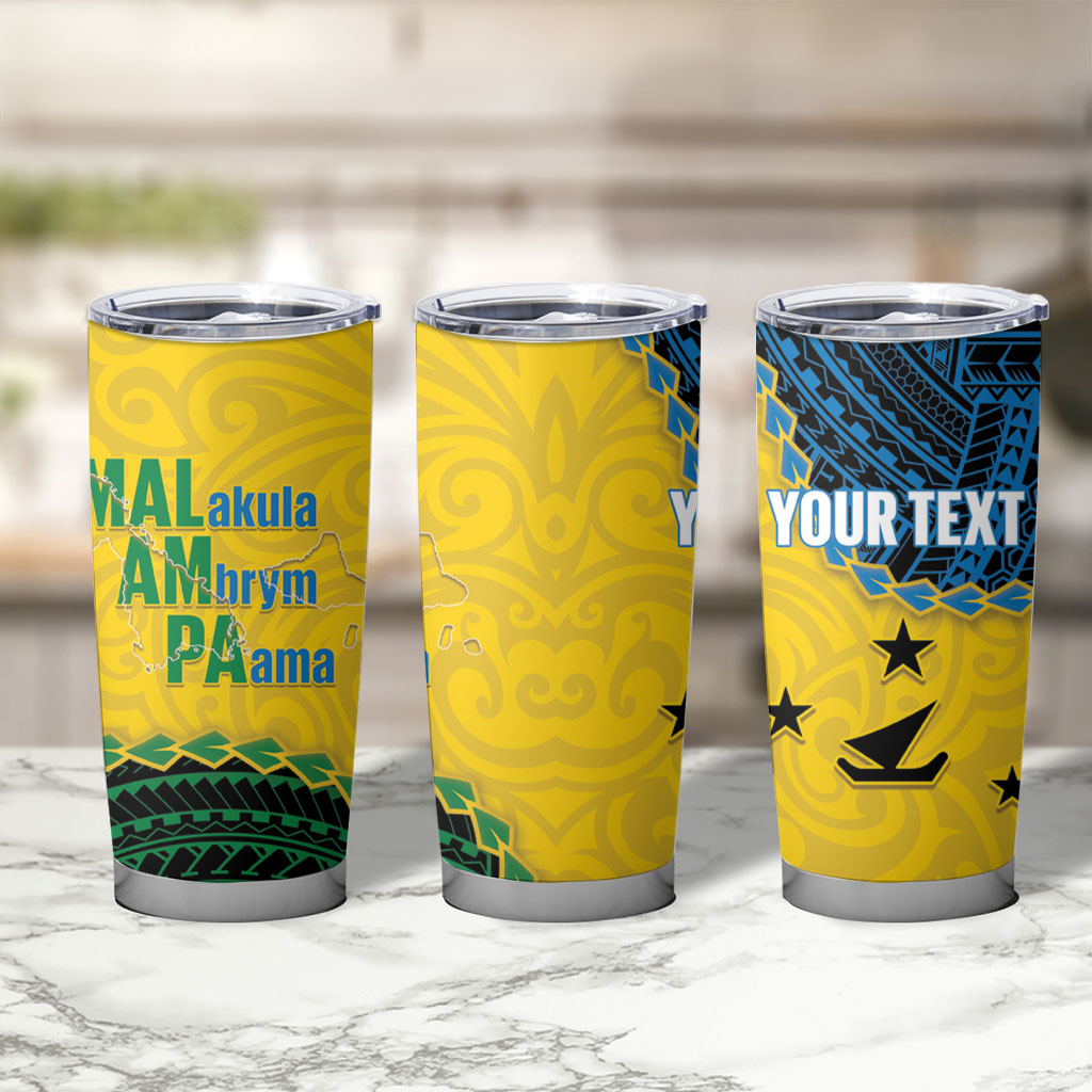 Personalised Malampa Province Vanuatu Tumbler Cup Map With Polynesian Pattern LT14 - Polynesian Pride