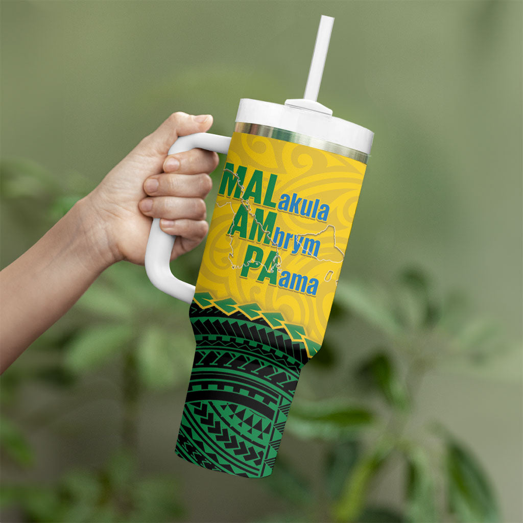 Personalised Malampa Province Vanuatu Tumbler With Handle Map With Polynesian Pattern LT14 - Polynesian Pride