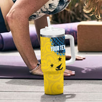Personalised Malampa Province Vanuatu Tumbler With Handle Map With Polynesian Pattern LT14 - Polynesian Pride