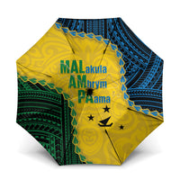 Malampa Province Vanuatu Umbrella Map With Polynesian Pattern LT14 One Size Folded 11.42 inch Opened Diameter 37.4 inch Multicolor - Polynesian Pride