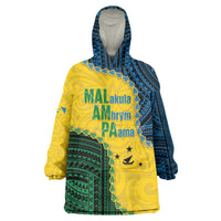 Personalised Malampa Province Vanuatu Wearable Blanket Hoodie Map With Polynesian Pattern LT14 One Size Multicolor - Polynesian Pride
