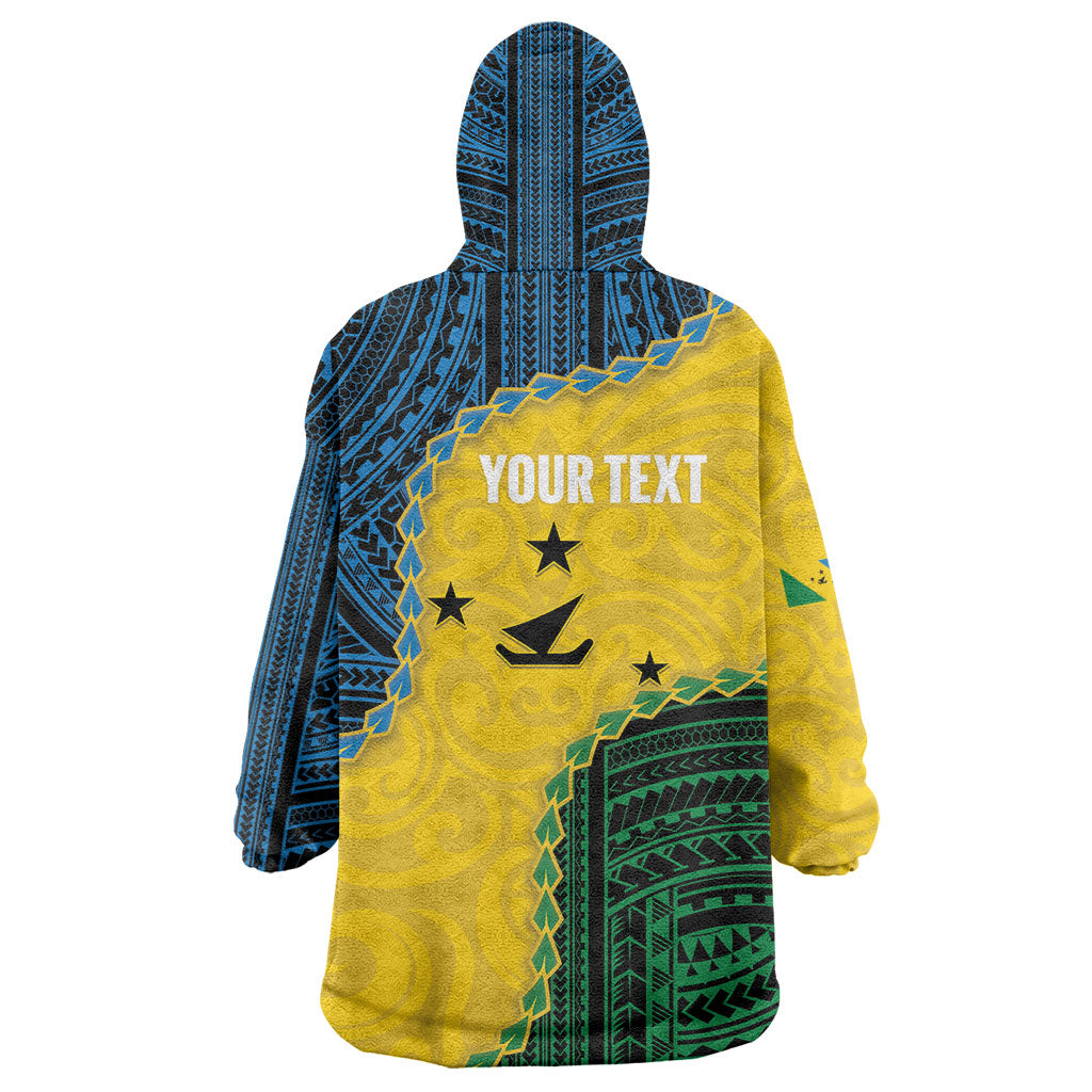 Personalised Malampa Province Vanuatu Wearable Blanket Hoodie Map With Polynesian Pattern LT14 - Polynesian Pride