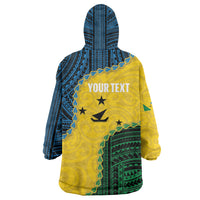 Personalised Malampa Province Vanuatu Wearable Blanket Hoodie Map With Polynesian Pattern LT14 - Polynesian Pride